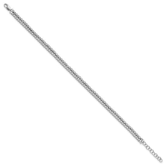 True Origin 14K White Gold 2 7/8 carat Lab Grown Diamond VS+ F+ 7 in with 1 in extension Complete Bracelet