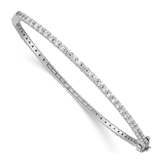 14k White Gold 2 1/2 carat Lab Grown Diamond VS/SI+ G+ Complete Eternity Bangle Bracelet