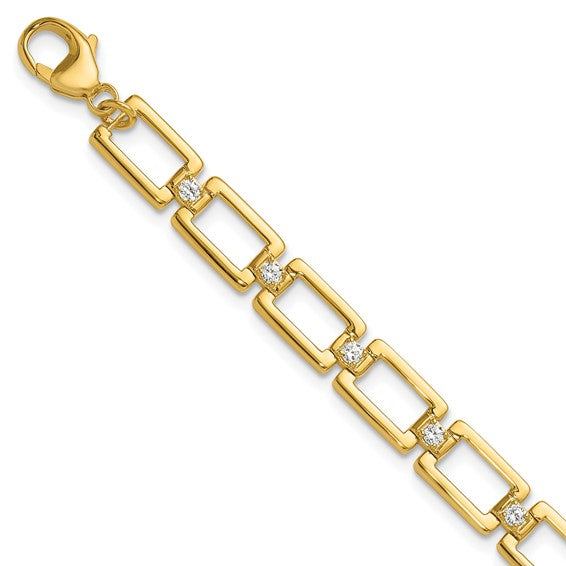 True Origin 14K Yellow Gold 1/2 carat Lab Grown Diamond VS+ F+ 7 in Complete Link Bracelet