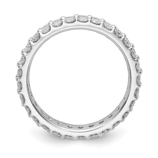 14k White Polished Round 2CT Double Row Diamond Eternity Band