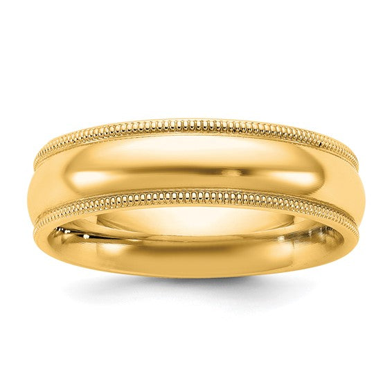 Half Round Milgrain Comfort Fit Band