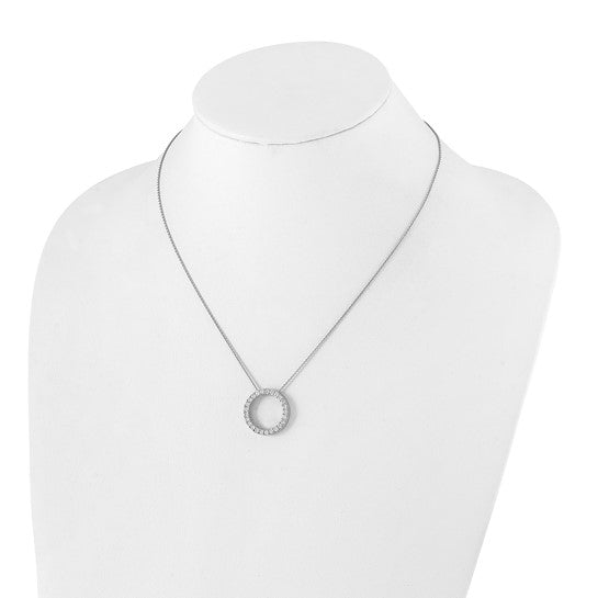True Origin 14K White Gold 1 carat Lab Grown Diamond VS+ F+ Complete 18 in Eternity Pendant Necklace