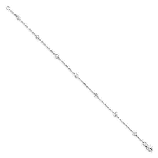 True Origin 14K White Gold 3/8 carat Lab Grown Diamond VS+ F+ Complete 7 Station 7 in Bracelet