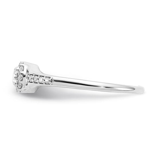 10k White Gold Two Hearts Diamond Eng Ring