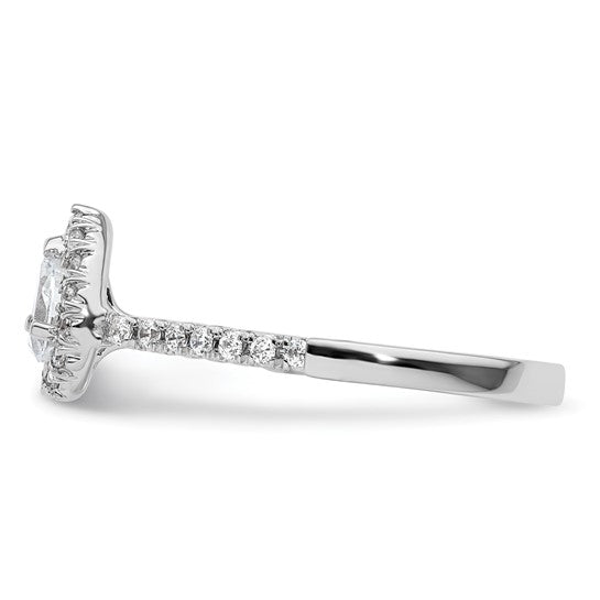 Pear Halo Diamond Semi-mount Engagement Rings