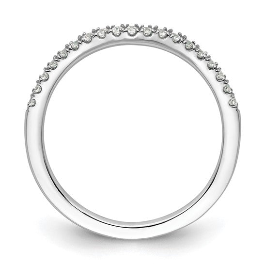 14k White Gold 1/5 carat Diamond Contoured Complete Wedding Band