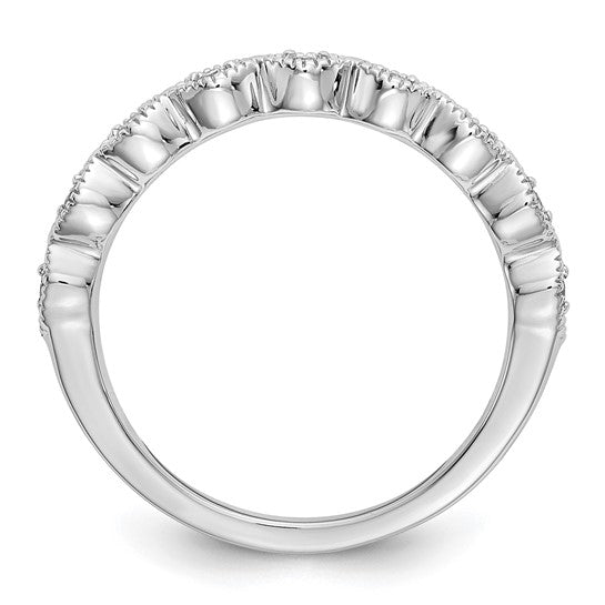14K White Gold 1/10 carat Diamond Complete Wedding Band