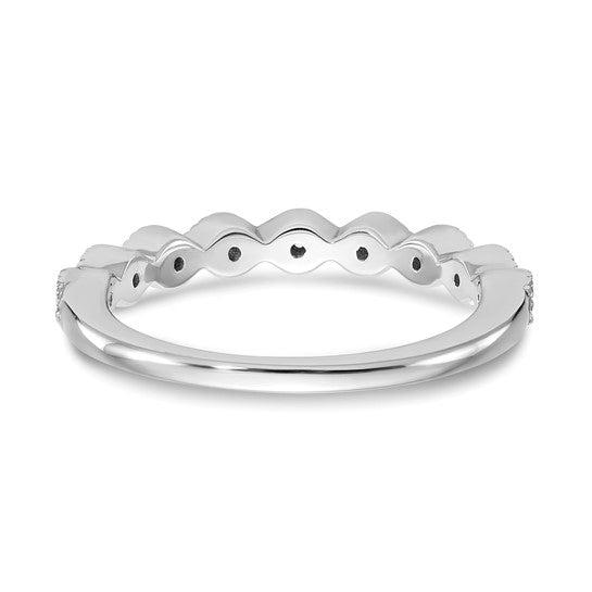 14K White Gold 1/10 carat Diamond Complete Wedding Band