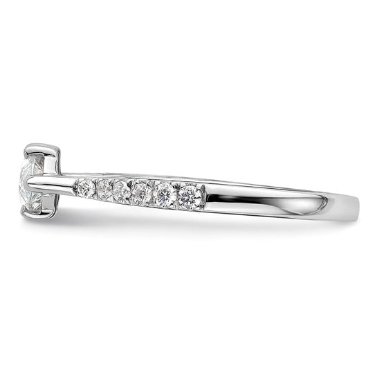 14k White Gold East West (Holds 1 carat (10.5x5.6mm) Marquise Center) 1/5 carat Diamond Semi-Mount Engagement Ring