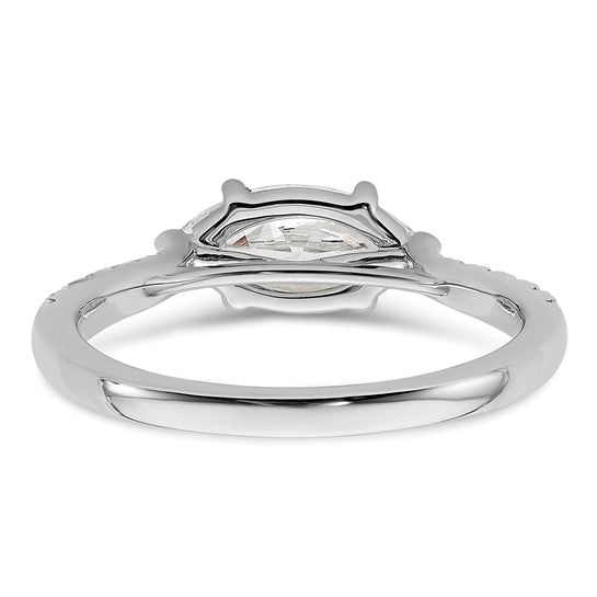 14k White Gold East West (Holds 1 carat (10.5x5.6mm) Marquise Center) 1/5 carat Diamond Semi-Mount Engagement Ring