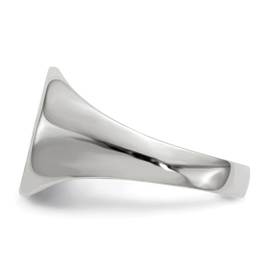 Gold Polished Circle Closed Back Signet Ring