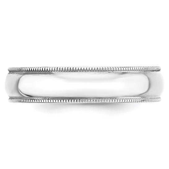 Lightweight Milgrain Half Round Band