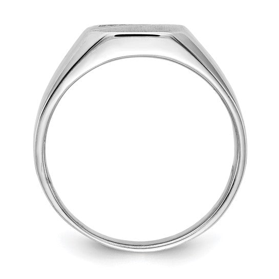 Gold Polished Diamond Open Back Signet Rings