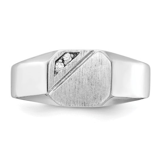 Gold Polished Diamond Open Back Signet Rings