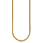 Herco 14K Two-tone Polished 2-Strand Diamond X 17 Inch with 2 Inch Extension Necklace