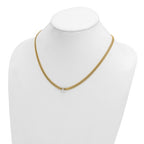 Herco 14K Two-tone Polished 2-Strand Diamond X 17 Inch with 2 Inch Extension Necklace