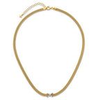 Herco 14K Two-tone Polished 2-Strand Diamond X 17 Inch with 2 Inch Extension Necklace