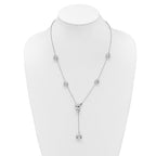 Herco 14K White Gold Fancy Diamond Adjustable Teardrop Lariat Necklace