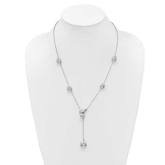Herco 14K White Gold Fancy Diamond Adjustable Teardrop Lariat Necklace