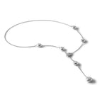 Herco 14K White Gold Fancy Diamond Adjustable Teardrop Lariat Necklace