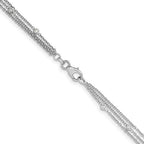 Herco 18K White Gold Diamond 3 Strand 18 inch Necklace