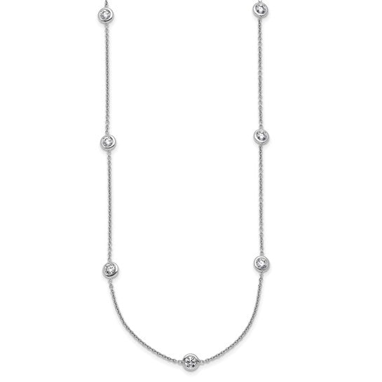 Herco 18K White Gold Diamond Stations 18 inch Necklace