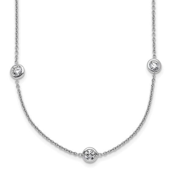Herco 18K White Gold Diamond Stations 18 inch Necklace