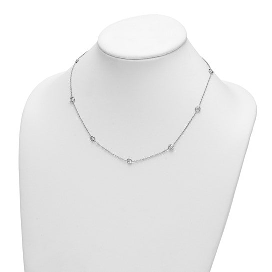 Herco 18K White Gold Diamond Stations 18 inch Necklace