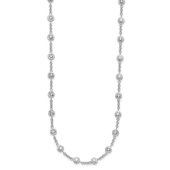 Herco 18K White Gold Diamond Stations 20 inch Necklace