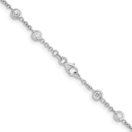 Herco 18K White Gold Diamond Stations 20 inch Necklace