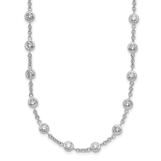 Herco 18K White Gold Diamond Stations 20 inch Necklace