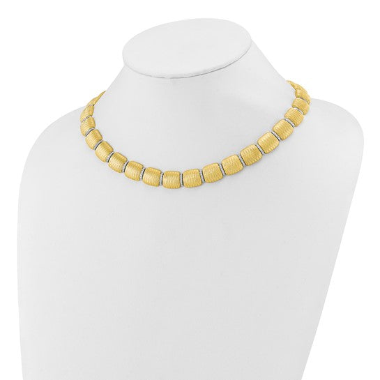 Herco 18K Two-tone Semi-solid Diamond Textured 18 inch Necklace