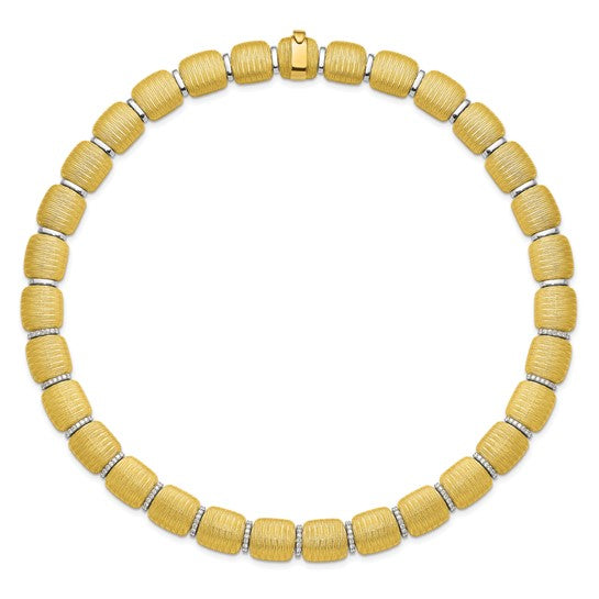Herco 18K Two-tone Semi-solid Diamond Textured 18 inch Necklace