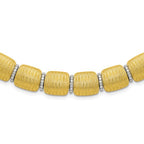 Herco 18K Two-tone Semi-solid Diamond Textured 18 inch Necklace
