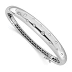 Herco 18K White Gold Polished Diamond Hinged Bangle