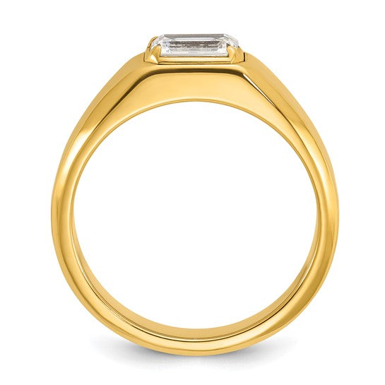 IBGoodman 14k 1 carat Lab Grown Diamond VS/SI+ G+ Emerald Complete Polished Men's Ring