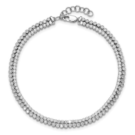 True Origin 14K White Gold 2 7/8 carat Lab Grown Diamond VS+ F+ 7 in with 1 in extension Complete Bracelet