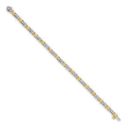14k Two-tone Polished Complete 1 carat Diamond X-design 6.5in Bracelet