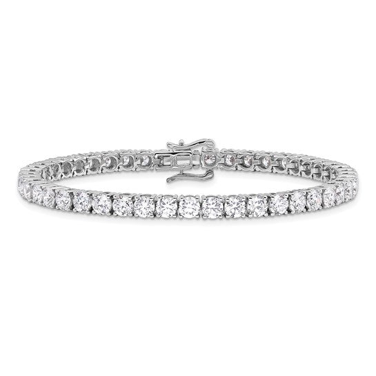 14k White Gold 10 carat Lab Grown Diamond VS/SI+ G+ Complete Round Tennis Bracelet