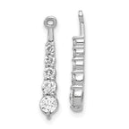 14k White Gold 5/8 carat AA Diamond 5-Stone Dangle Earring Jackets