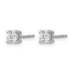 14k White Gold 1/2 carat Lab Grown Diamond VS/SI+ G+ Round Complete Four Prong Heavyweight Stud Earrings
