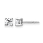 14k White Gold 1/2 carat Lab Grown Diamond VS/SI+ G+ Round Complete Four Prong Heavyweight Stud Earrings