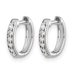 14k White Gold 1/8 carat Diamond Hinged Hoop Earrings