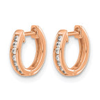 14k Rose Gold 1/10 carat Diamond Channel-set Hinged Hoop Earrings