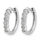 10k White Gold Diamond Hinged Hoop Earrings