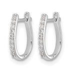 14k White Gold 1/10 carat Diamond Hinged Hoop Earrings