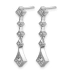 14k White Gold 1/10 carat Diamond Vintage-style Dangle Post Earrings