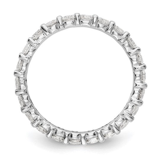 14k White Gold Polished Size 9 Shared Prong 2 carat Diamond Complete Eternity Band