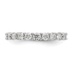 14k White Gold Polished Size 9 Shared Prong 2 carat Diamond Complete Eternity Band