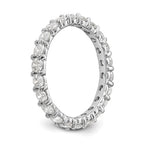 14k White Gold Polished Size 9 Shared Prong 2 carat Diamond Complete Eternity Band